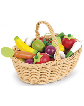 Ovocie a zelenina v košíku. 24 ks