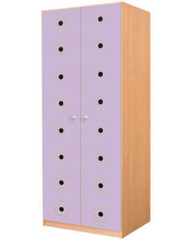 Dvere 6 (na Skriňu na ležadlá, matrace a lôžkoviny 6) - Kvety - pastelové fialové (pár)