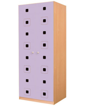Dvere 6 (na Skriňu na ležadlá, matrace a lôžkoviny 6) - Štvorce - pastelové fialové (pár)