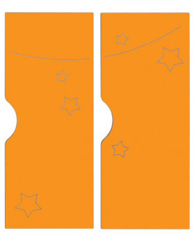 Dvierka k šatniam Ementál - Hviezdy, oranžové, sada 2 ks
