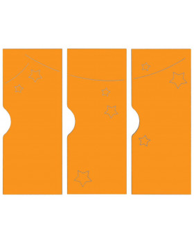 Dvierka k šatniam Ementál - Hviezdy, oranžové, sada 3 ks