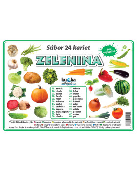 Precvičovacie karty - Zelenina-slovenská verzia