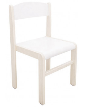 Drevená stolička JAVOR BIELENÝ-biela, 31 cm VYP