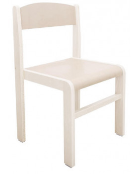 Drevená stolička JAVOR BIELENÝ-cappuccino, 35 cm VYP
