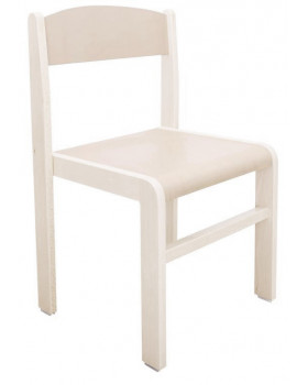 Drevená stolička-JAVOR BIELENÝ-cappuccino, 38 cm VYP
