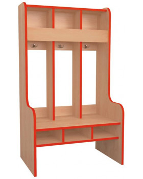 Šatňa Vlnka 3 - NATURAL - BUK - červená