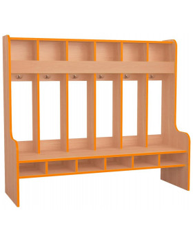 Šatňa Vlnka 6 - NATURAL - BUK - oranžová
