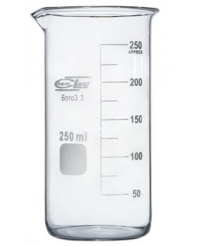 Sklenená vysoká odmerka, 250 ml