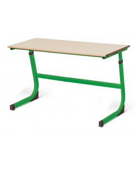 Školská dvojmiestna lavica s reguláciou výšky, veľ. 2-4, zelená