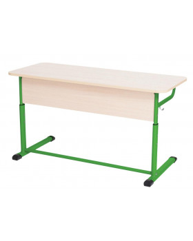 Školská dvojmiestna lavica s reguláciou výšky, veľ. 4-7, zelená
