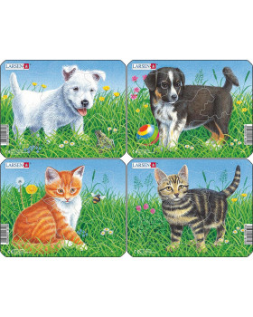 Puzzle - Pes a mačka, set 4 ks