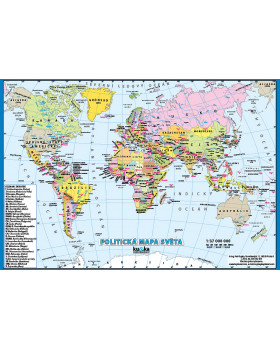 Politická mapa světa XL (100x70 cm) - CZ verzia