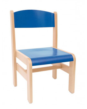 Drevená stolička  Extra BUK modrá - 26 cm