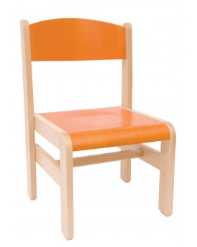 Drevená stolička Extra BUK oranžová - 26 cm