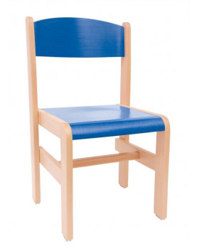 Drevená stolička Extra BUK - modrá - 31 cm