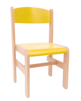 Drevená stolička Extra BUK - žltá - 31 cm
