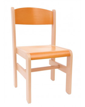 Drevená stolička Extra BUK - oranžová - 31 cm