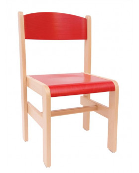 Drevená stolička Extra BUK - červená - 35 cm