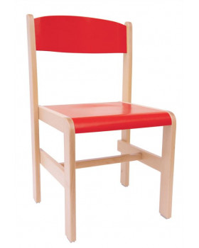 Drevená stolička Extra BUK - červená - 38 cm
