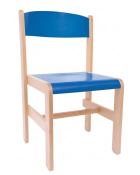 Drevená stolička Extra BUK - modrá - 38 cm