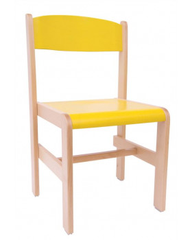 Drevená stolička Extra BUK - žltá - 38 cm
