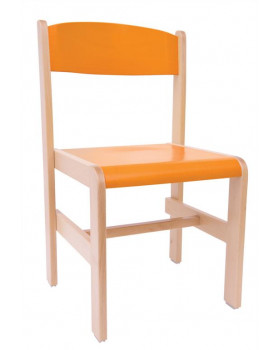 Drevená stolička Extra BUK - oranžová - 38 cm