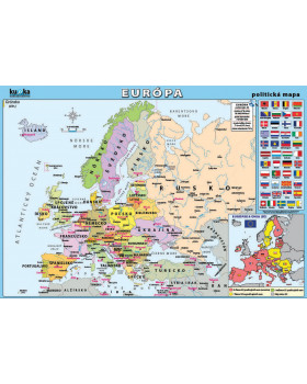 Politická mapa Európy XL (100x70 cm) - SK verzia