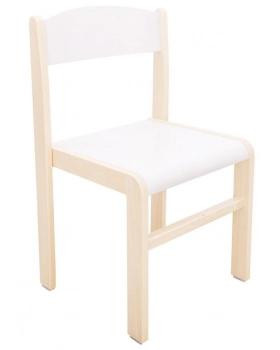 Drevená stolička výška 38 cm - JAVOR, biela