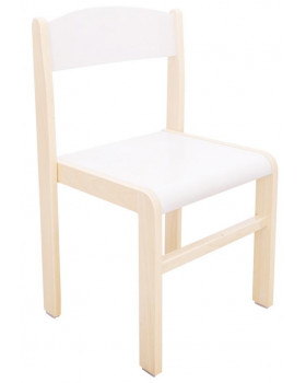 Drevená stolička výška 31 cm - JAVOR, biela