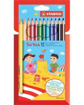 STABILO Trio Thick - trojhranné farbičky, 12 farieb
