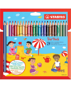 STABILO Trio Thick - trojhranné farbičky, 24 farieb