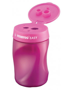 STABILO EASY - strúhadlo so zásobníkom pre pravákov, ružové