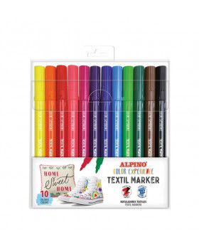 ALPINO Fixy na textil, 10 farieb