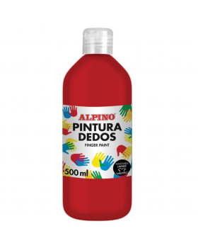 ALPINO Prstové farby vo fľaši, 500 ml - červená
