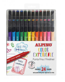 ALPINO Tenké farebné perá, 24 farieb