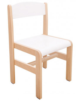 Drevená stolička Extra BUK, 21 cm, biela