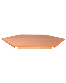 Stolová doska 18 mm, BUK, šesťuholník 60 cm, oranžová