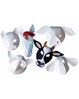 Papierové masky - zvieratá z farmy