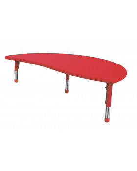 Plastová stolová doska - nepravý polkruh, červený