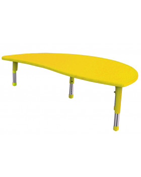 Plastová stolová doska - nepravý polkruh, žltý
