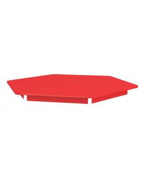 Farebná stolová doska 18 mm, šesťuholník 60 cm, červená