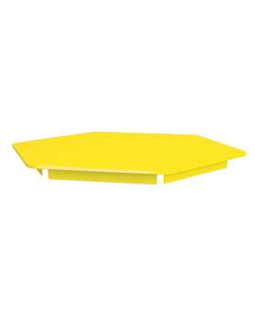 Farebná stolová doska 18 mm, šesťuholník 60 cm,  žltá