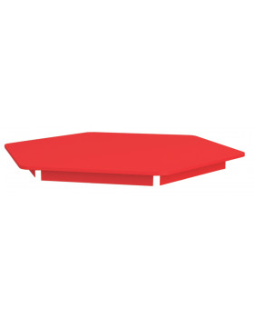 Farebná stolová doska 18 mm, šesťuholník 80 cm, červená