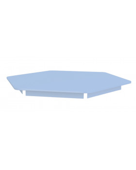 Farebná stolová doska 18 mm, šesťuholník 80 cm, modrá