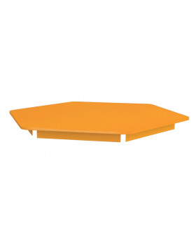 Farebná stolová doska 18 mm, šesťuholník 80 cm, oranžová