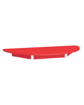 Farebná stolová doska 18 mm, polkruh, červená