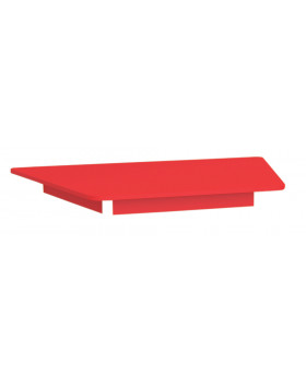 Farebná stolová doska 18 mm, lichobežník, červená