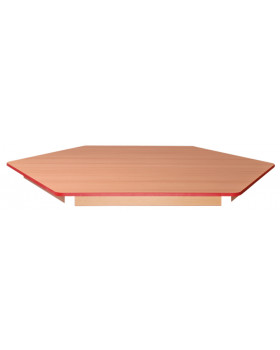 Stolová doska 18 mm, BUK, šesťuholník 80 cm, červená