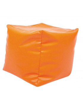 Kocka na sedenie s granulátom - oranžová