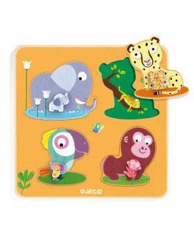 Vkladacie puzzle - Mamičky a detičky - Džungľa